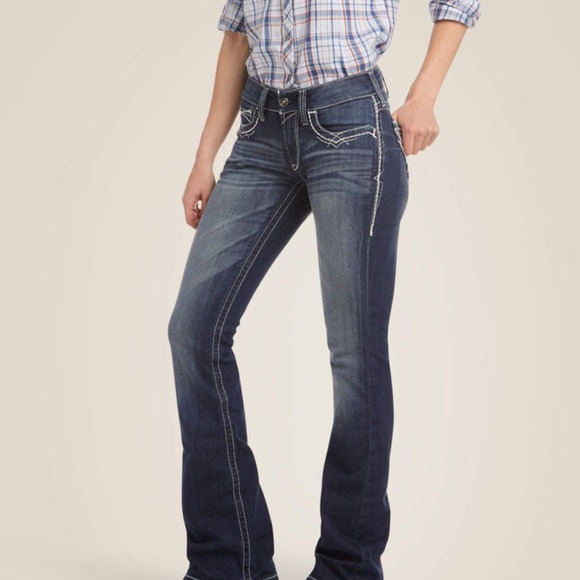 Ariat Denim - R.E.A.L. Mid Rise Stretch Entwined Boot Cut Jean